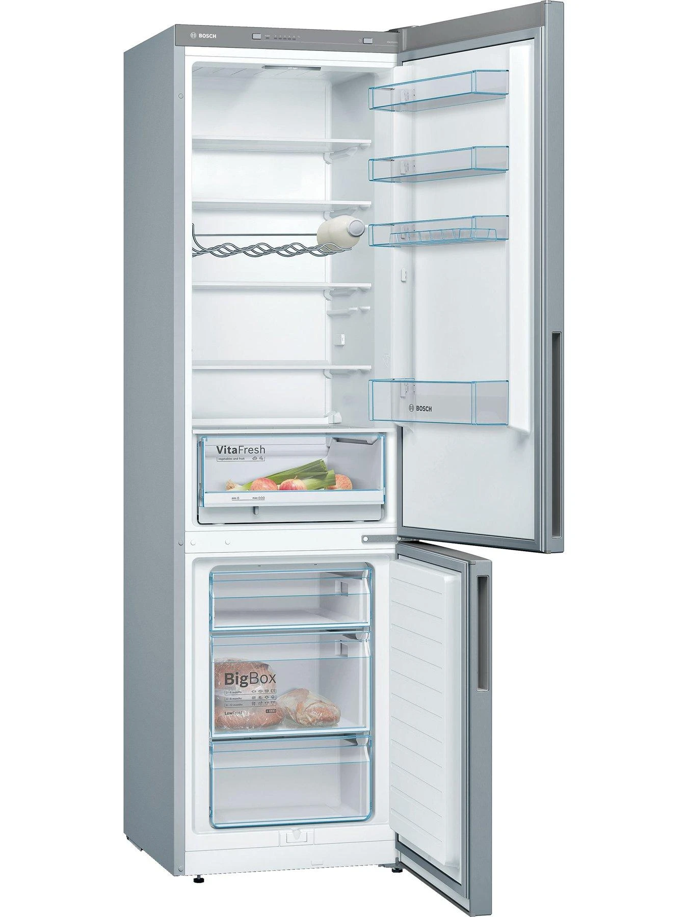 Bosch Series 4 KGV39VLEAG 60cm Wide, VitaFresh, 70/30 Split, Low Frost Fridge Freezer - Silver - Image 2