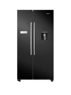 Hisense RS741N4WBE 90cm Wide Side By Side, American Fridge Freezer - Black
