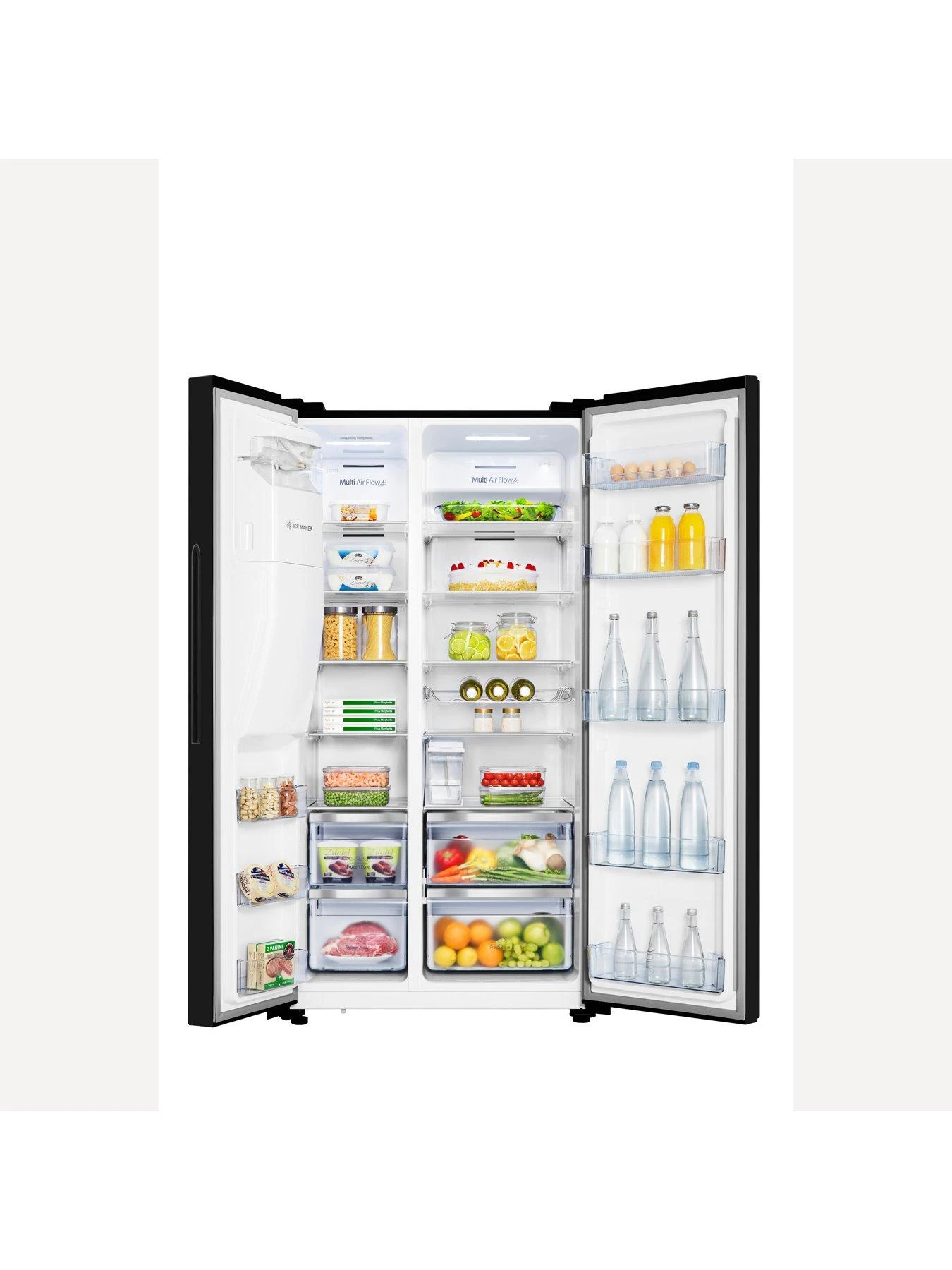 Hisense RS694N4TBE 90cm Wide Side By Side, Non-Plumbed Water And Ice, American Fridge Freezer - Black - Image 3