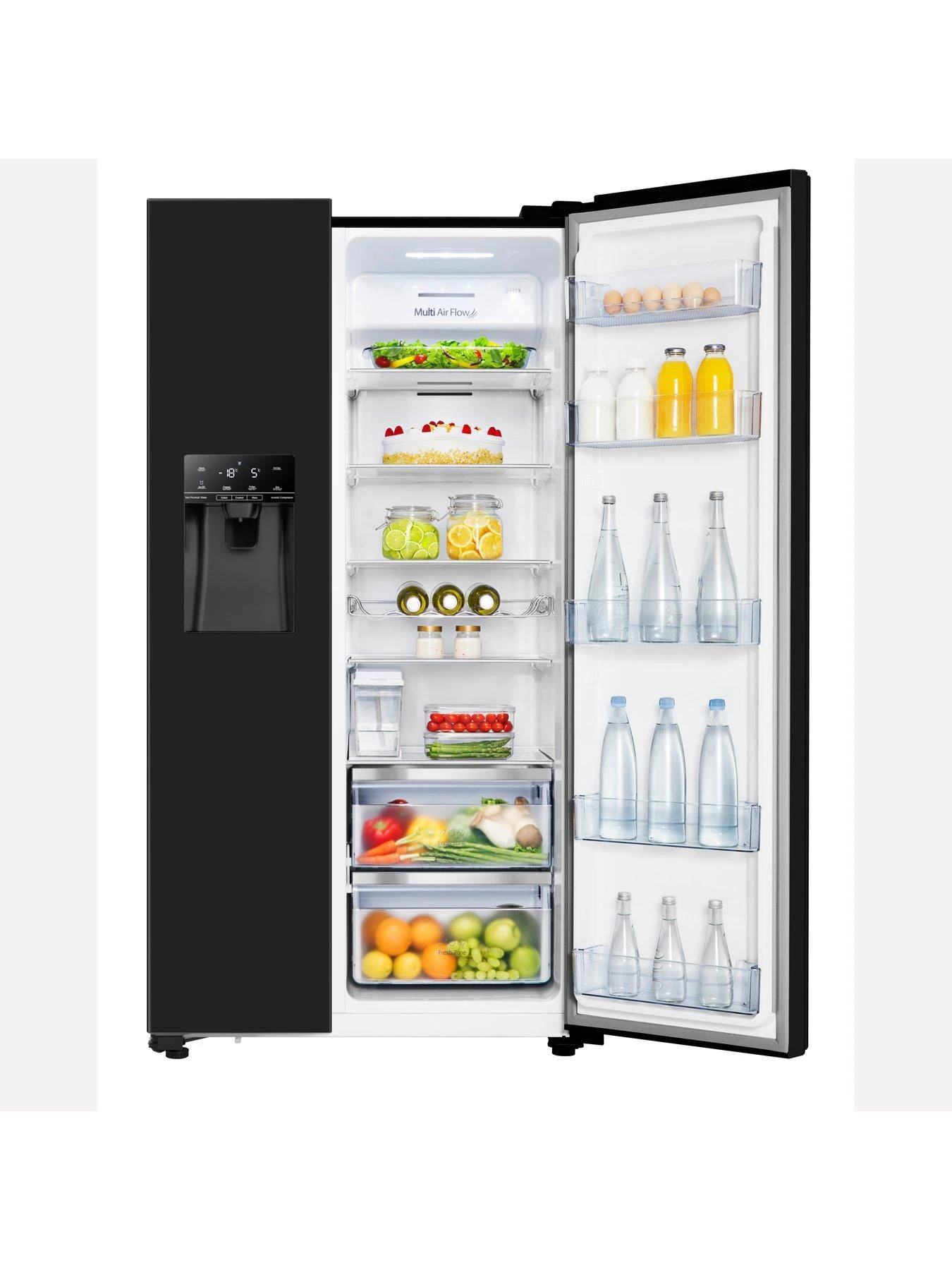 Hisense RS694N4TBE 90cm Wide Side By Side, Non-Plumbed Water And Ice, American Fridge Freezer - Black - Image 4