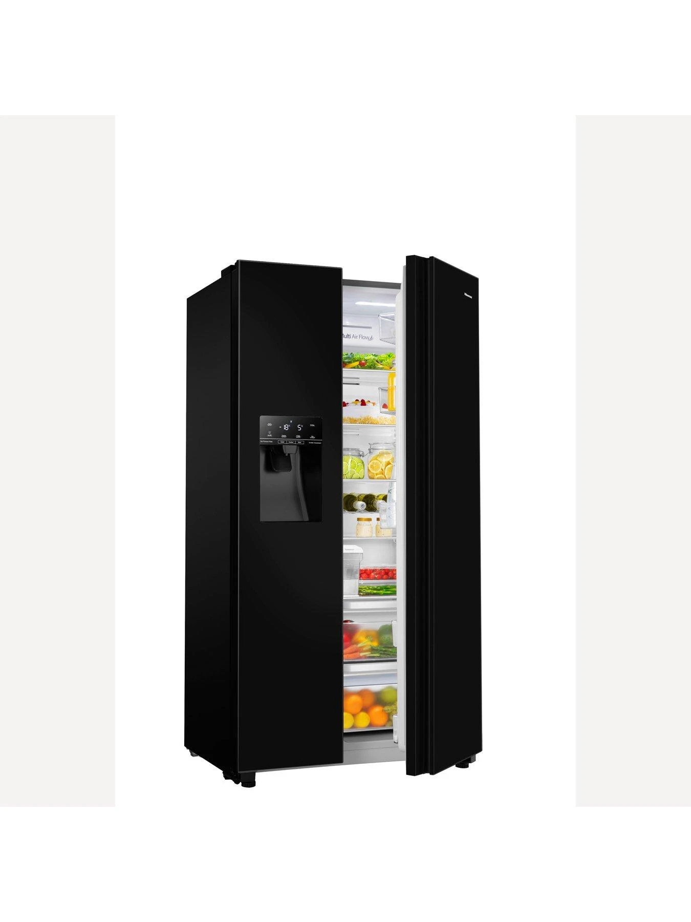 Hisense RS694N4TBE 90cm Wide Side By Side, Non-Plumbed Water And Ice, American Fridge Freezer - Black - Image 5