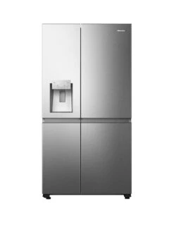 Hisense RS818N4TIE Pureflat Infinite Series, 90cm Wide Side By Side, American Fridge Freezer - Stainless Steel