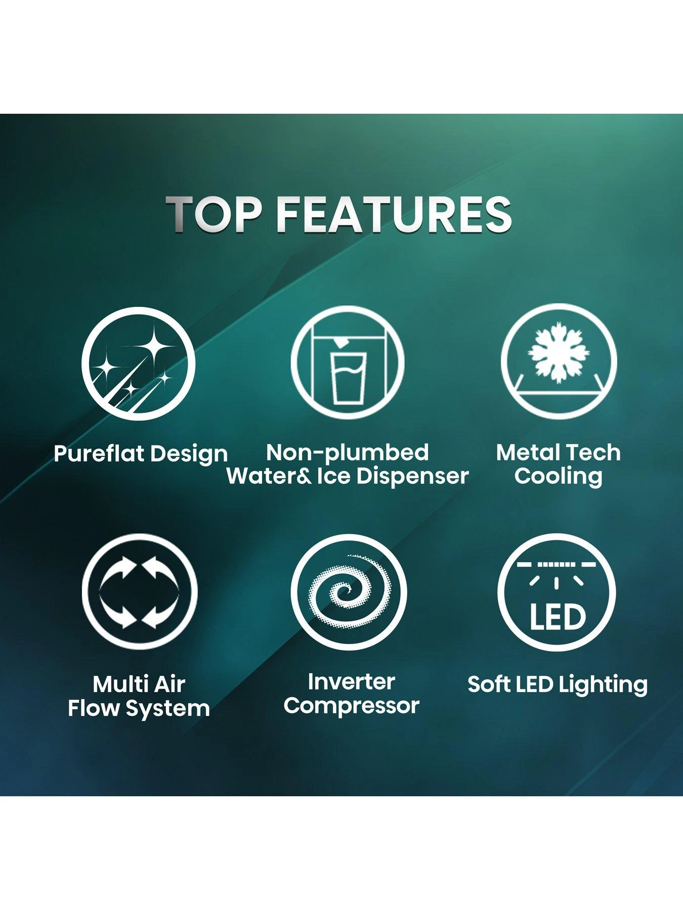 Hisense RS818N4TIE Pureflat Infinite Series, 90cm Wide Side By Side, American Fridge Freezer - Stainless Steel - Image 4