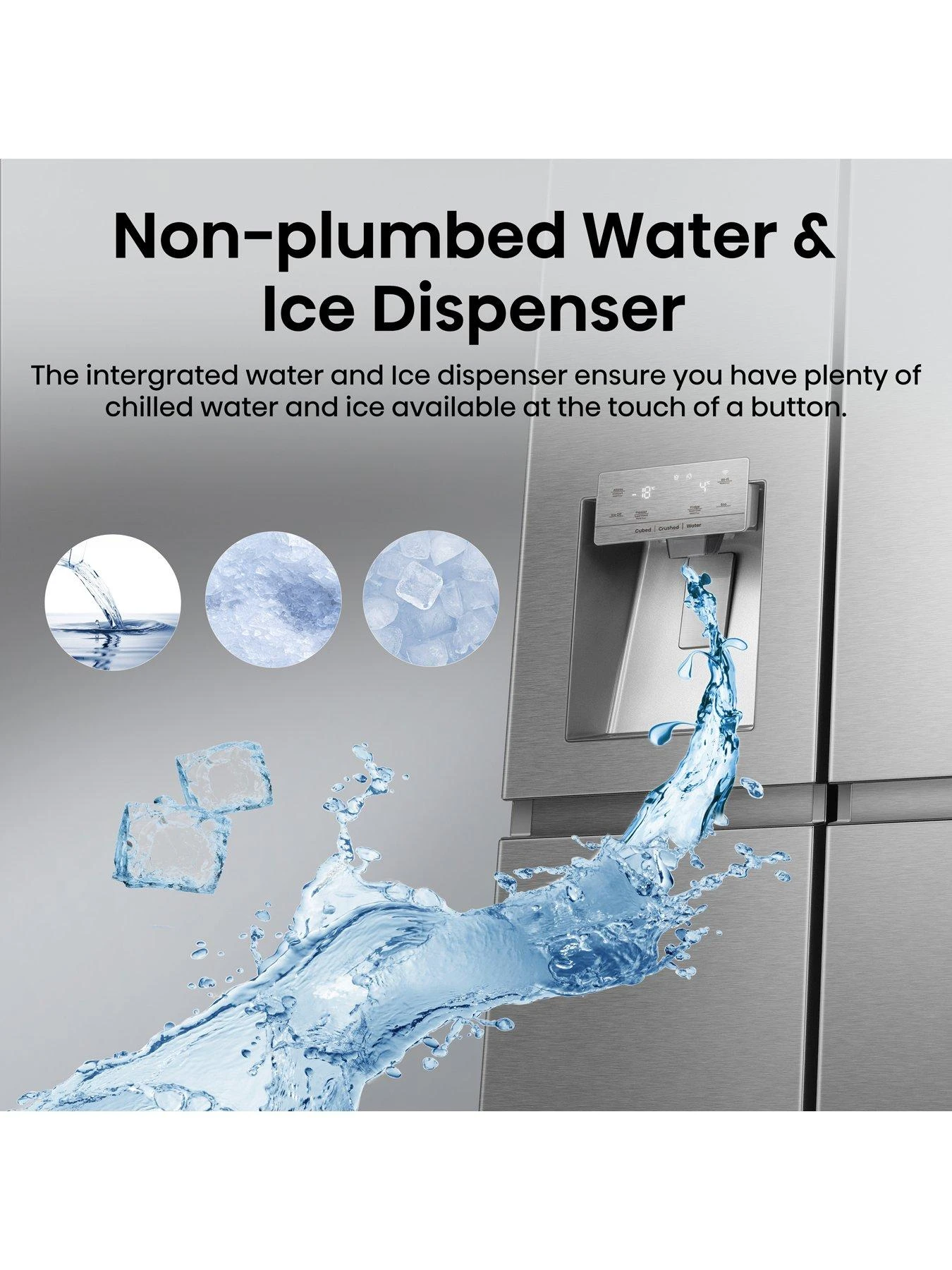 Hisense RS818N4TIE Pureflat Infinite Series, 90cm Wide Side By Side, American Fridge Freezer - Stainless Steel - Image 5