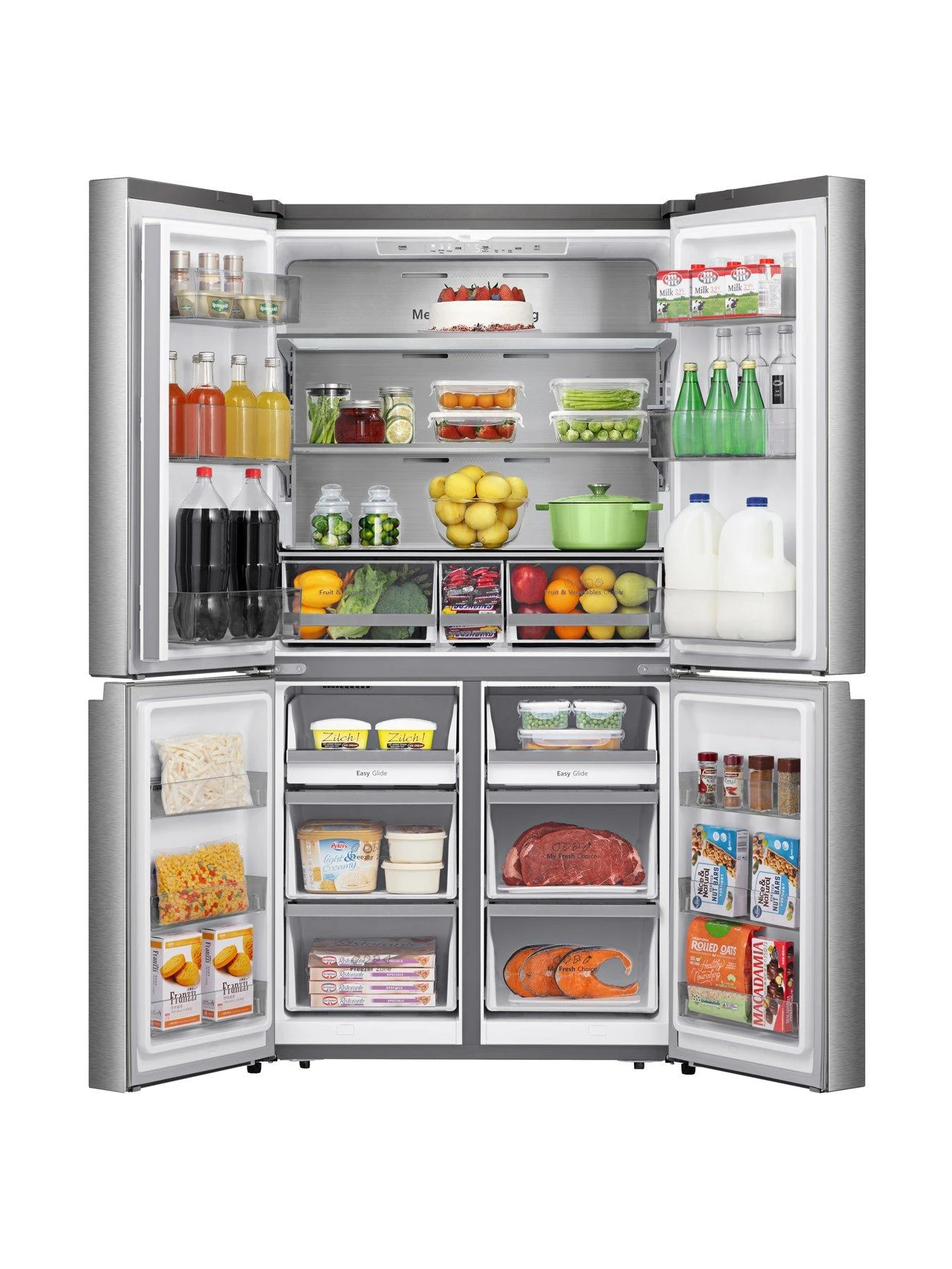 Hisense RQ758N4SASE Pureflat 90cm Cross Door, American Fridge Freezer - Stainless Steel - Image 2