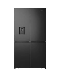 Hisense RQ758N4SWFE Pureflat 90cm Cross Door, American Fridge Freezer - Black Stainless Steel
