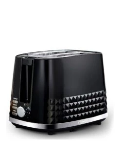 Tower T20082BLK Solitaire 2-Slice Toaster 850W - Black With Chrome Accents