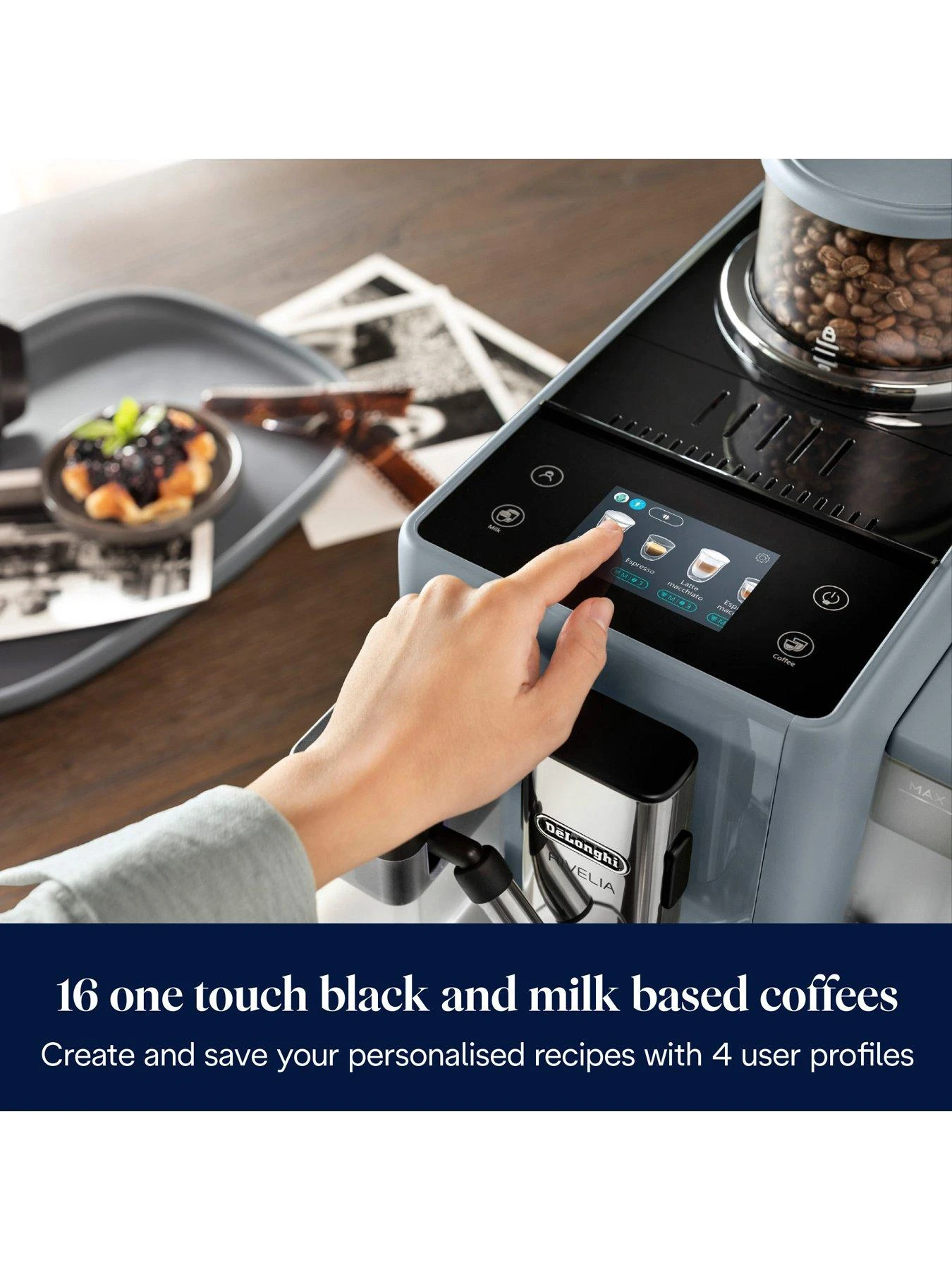 DeLonghi Rivelia Bean To Cup Coffee Machine - Grey EXAM440.55. - Image 4