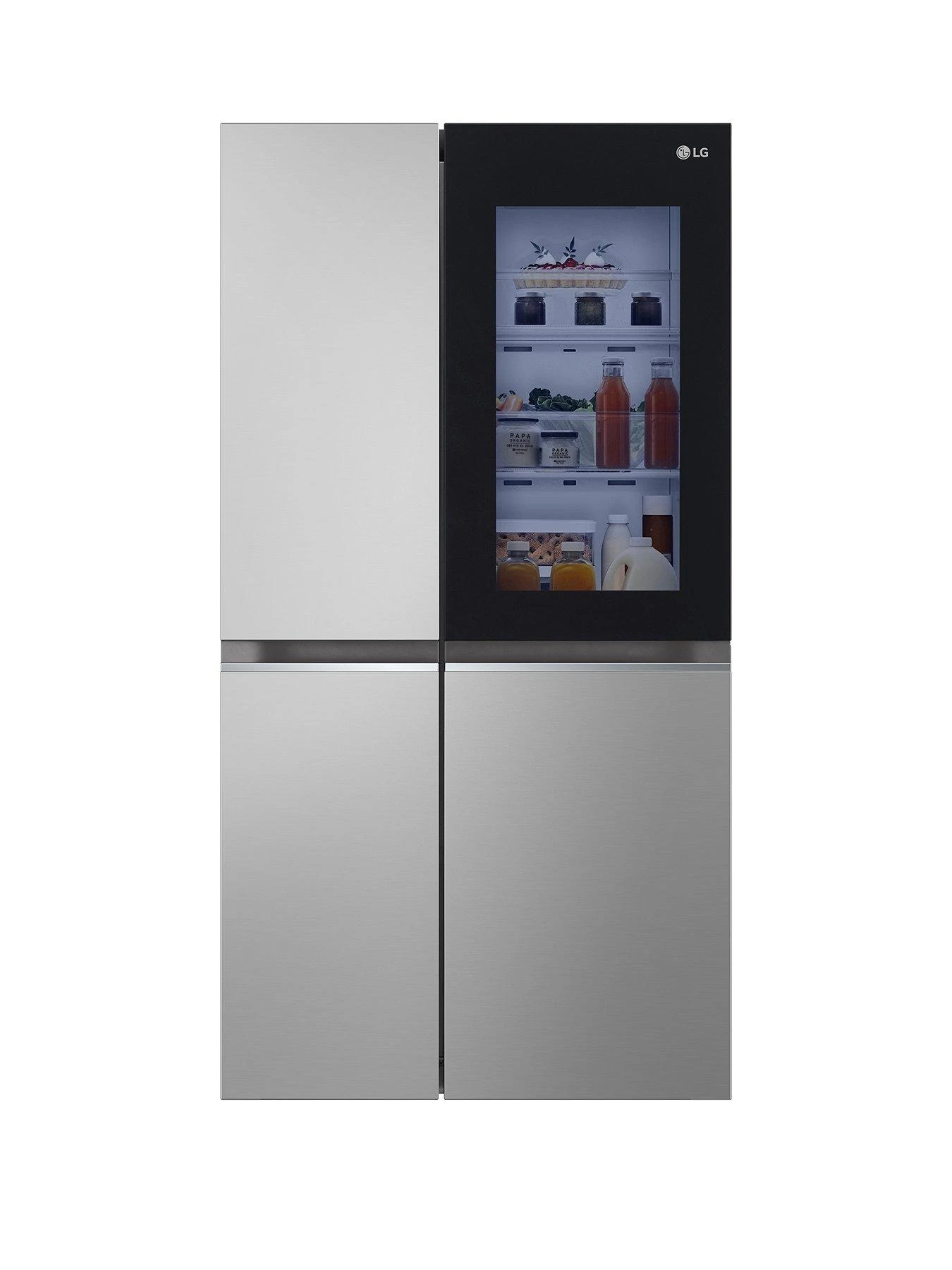 LG InstaView GSVV80PYLL Side-by-Side Fridge Freezer - Prime Silver - 655L - E Rated