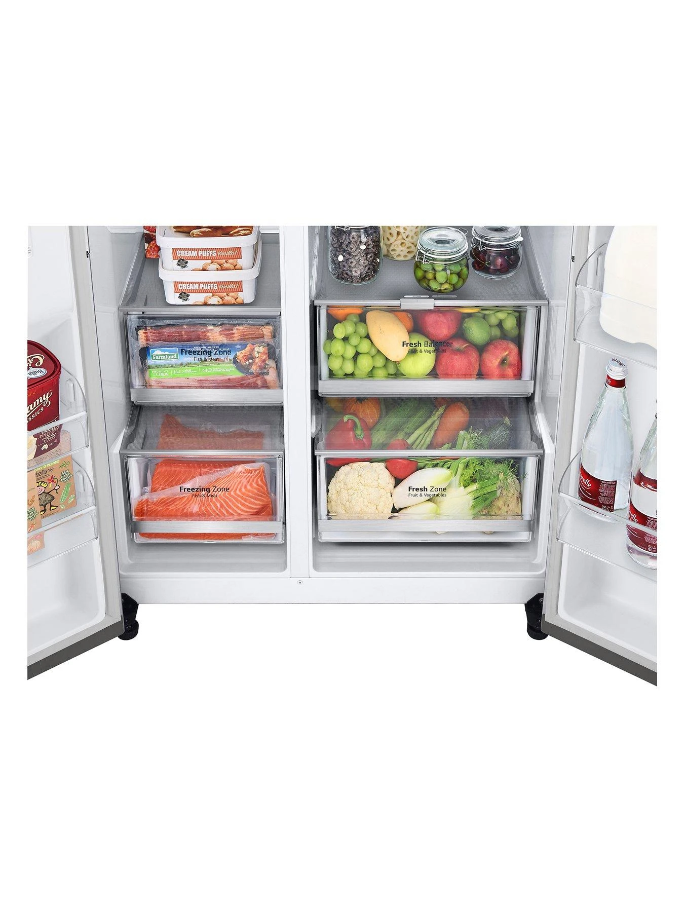 LG InstaView GSVV80PYLL Side-by-Side Fridge Freezer - Prime Silver - 655L - E Rated - Image 3