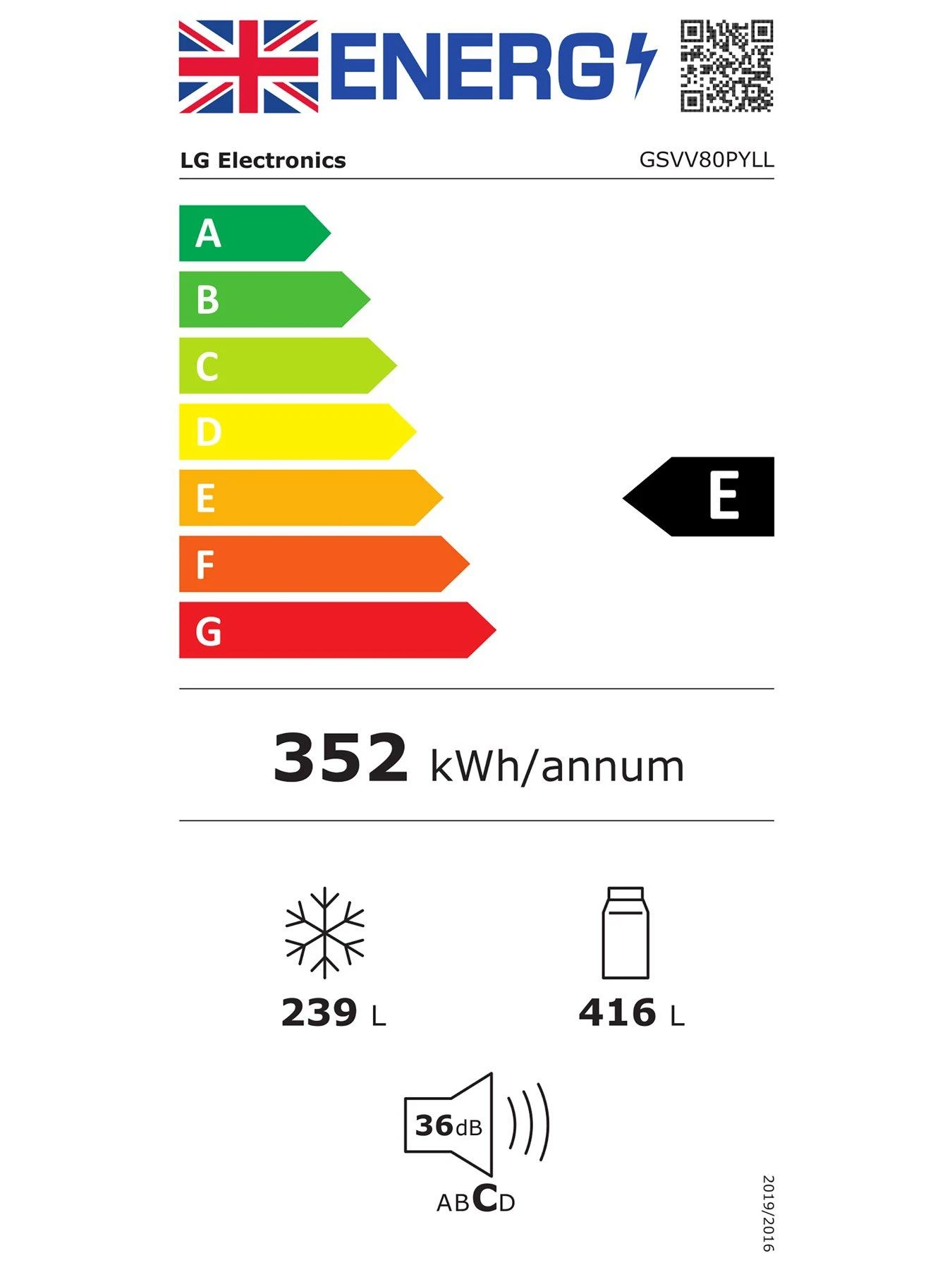 LG InstaView GSVV80PYLL Side-by-Side Fridge Freezer - Prime Silver - 655L - E Rated - Image 7