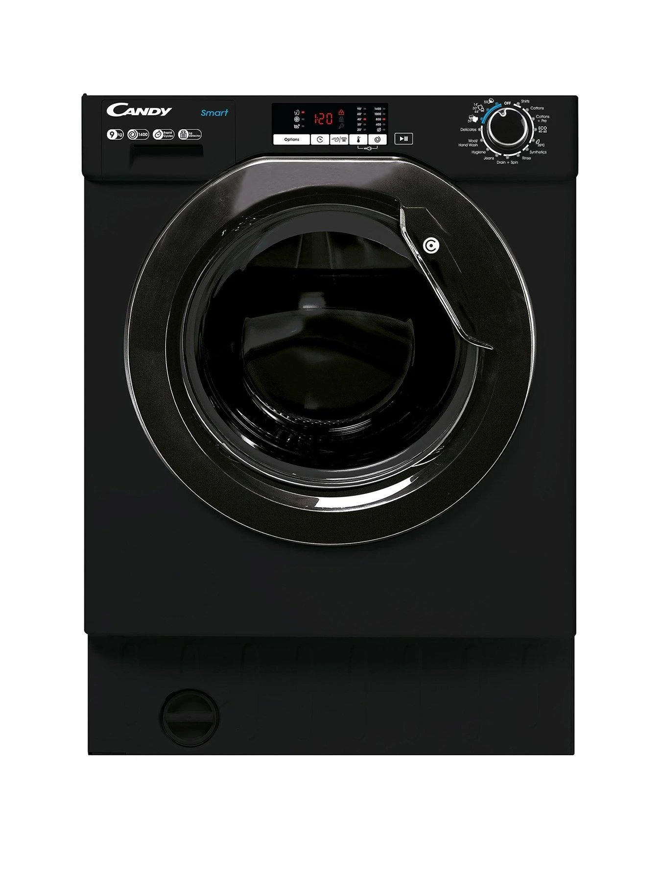 Candy CBW49D2BBW4-80 Integrated 9kg Load, 1400 Spin Washing Machine